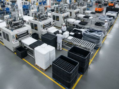 Năng lực sản xuất khay nhựa phục vụ đơn hàng thủy hải sản số lượng lớn
